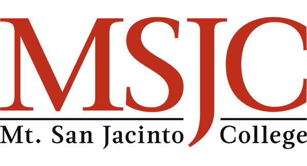 MSJC-logo-600 Logo displaying “MSJC” in large red letters with “Mt. San Jacinto College” in smaller black text below.