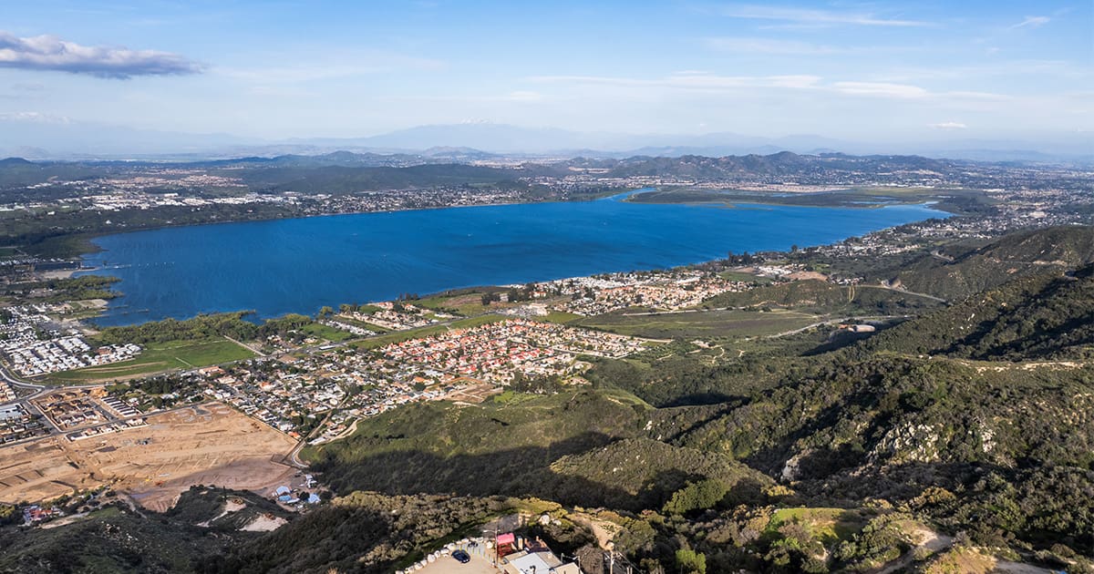 aerial view of lake elsinore